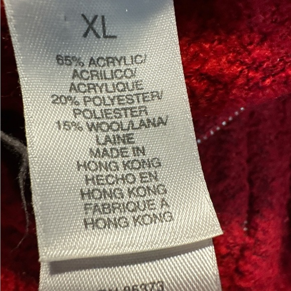 Liz Claiborne Red Wool Blend Sweater with Hood - Picture 3 of 6
